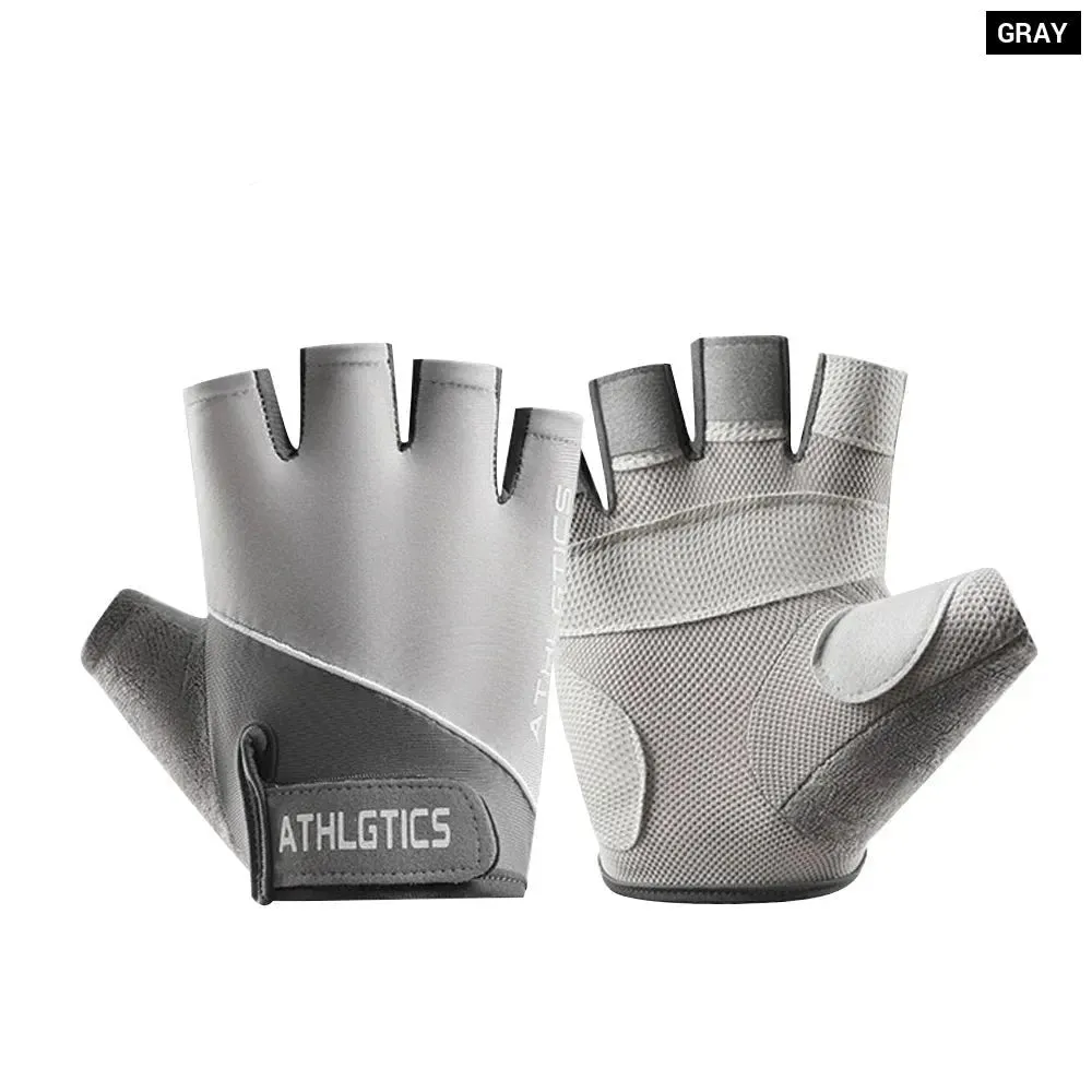 1 Pair Breathable Fingerless Gym Gloves for Men and Women