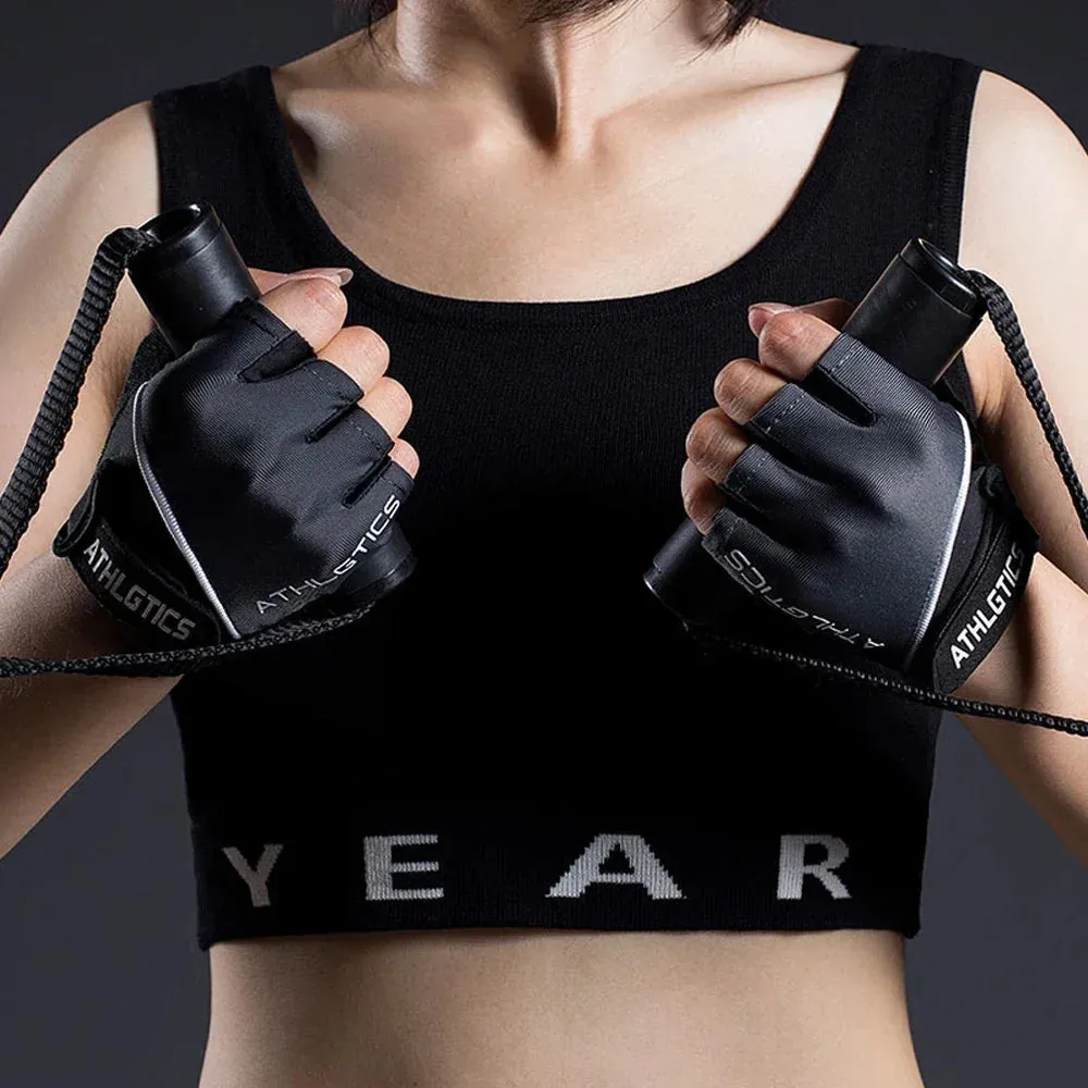 1 Pair Breathable Fingerless Gym Gloves for Men and Women