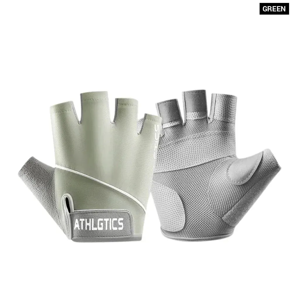 1 Pair Breathable Fingerless Gym Gloves for Men and Women