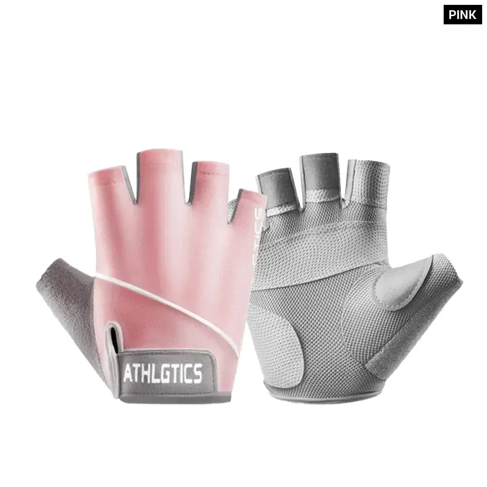 1 Pair Breathable Fingerless Gym Gloves for Men and Women