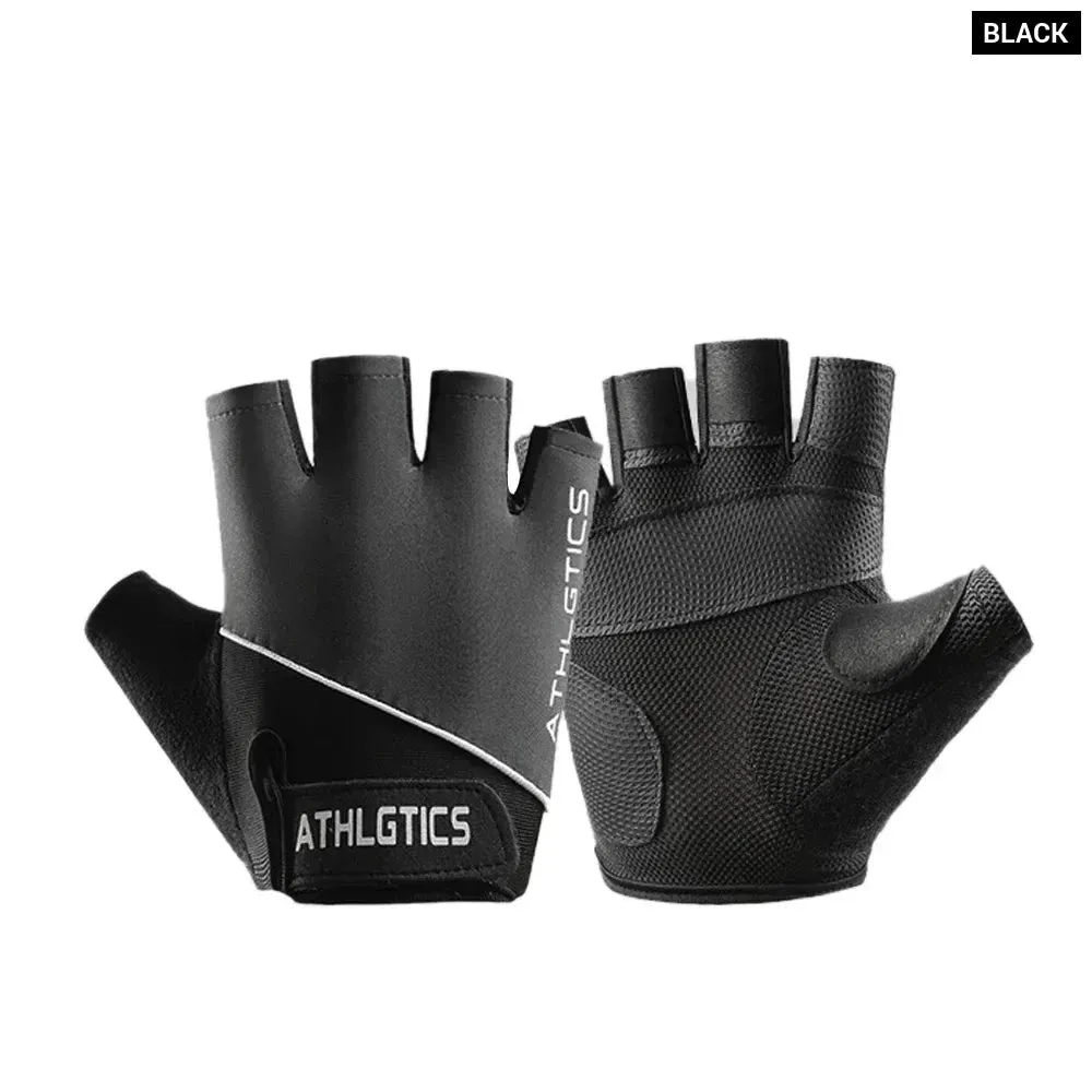 1 Pair Breathable Fingerless Gym Gloves for Men and Women