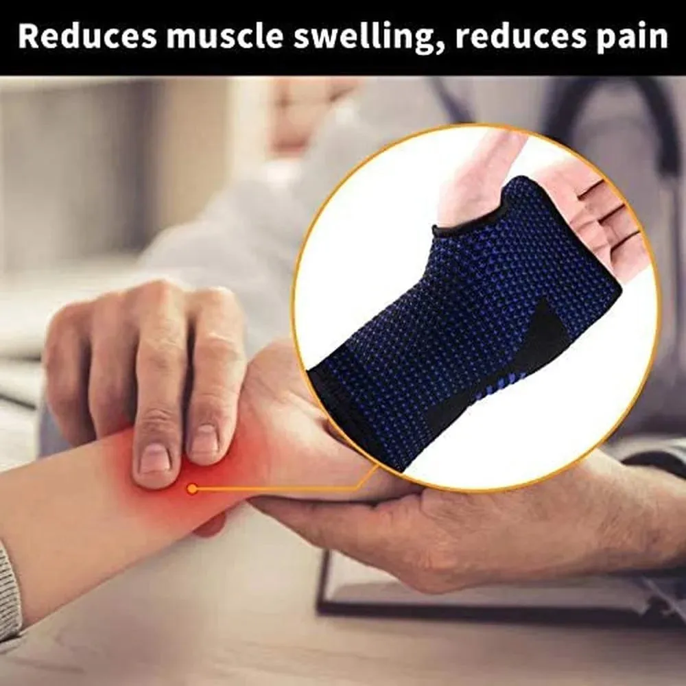 1 Pair Breathable Sweat-absorbing Wrist Compression Sleeves for Men and Women