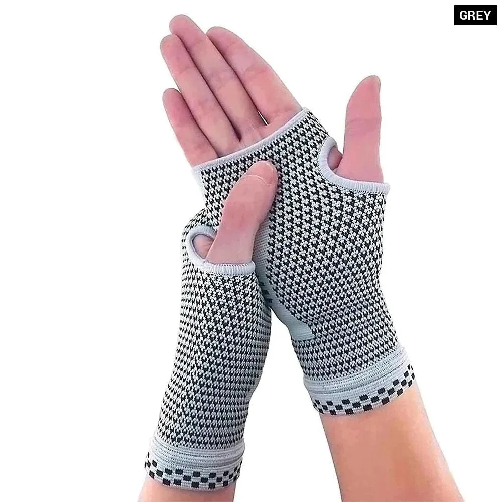 1 Pair Breathable Sweat-absorbing Wrist Compression Sleeves for Men and Women