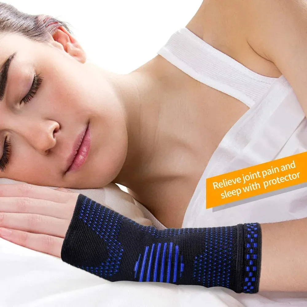 1 Pair Breathable Sweat-absorbing Wrist Compression Sleeves for Men and Women