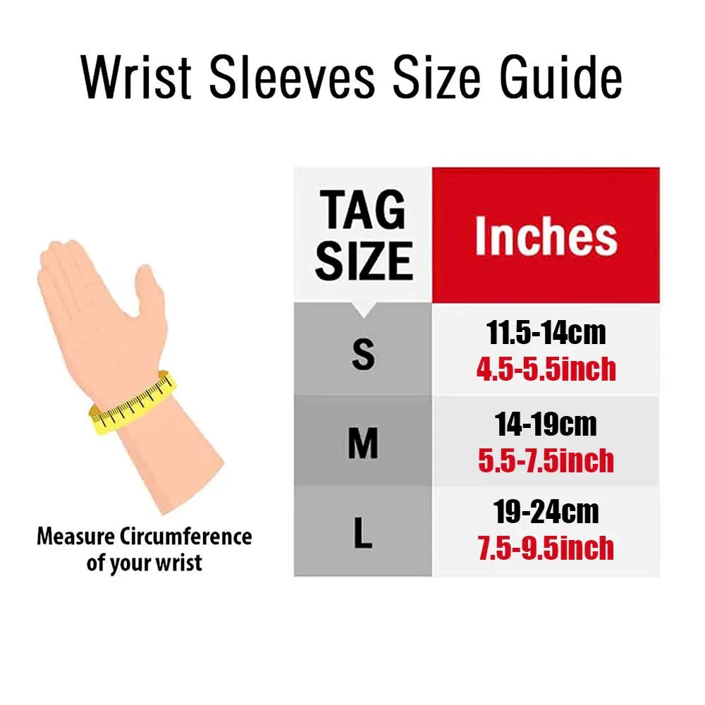 1 Pair Breathable Sweat-absorbing Wrist Compression Sleeves for Men and Women