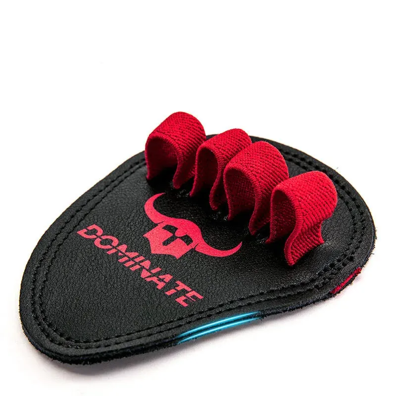 1Pair Cowhide Fitness Gym Grip Pads 4 Finger Loop Workout Gloves Men Women Hand Palm Protect Weightlifting Powerlifting Deadlift