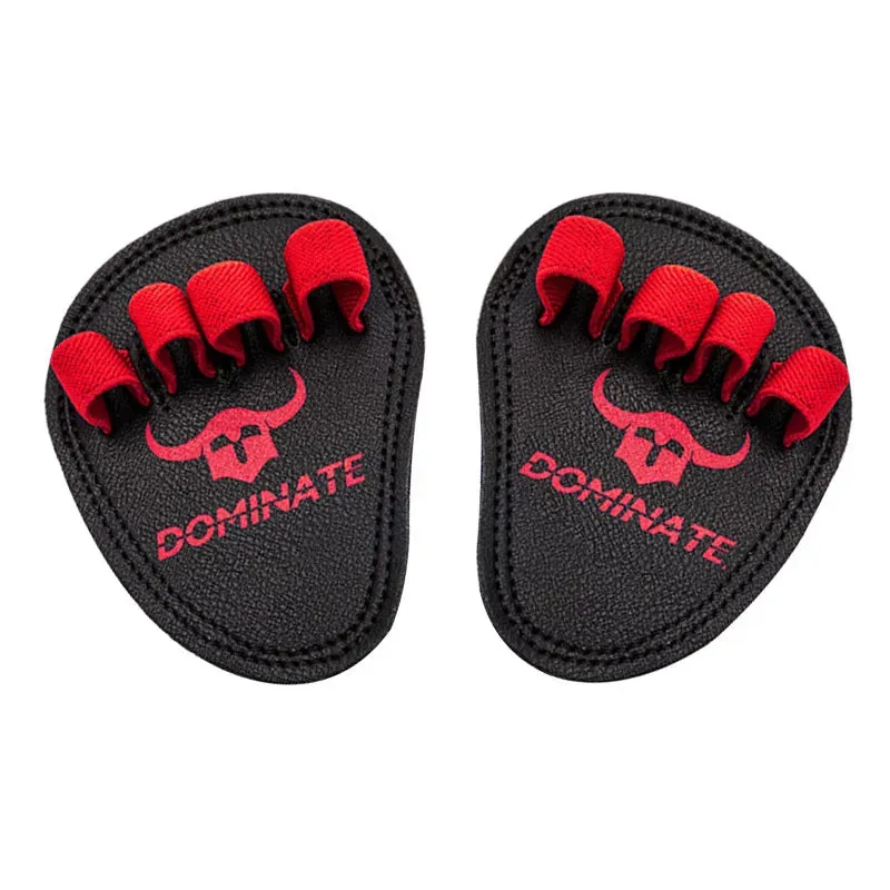 1Pair Cowhide Fitness Gym Grip Pads 4 Finger Loop Workout Gloves Men Women Hand Palm Protect Weightlifting Powerlifting Deadlift