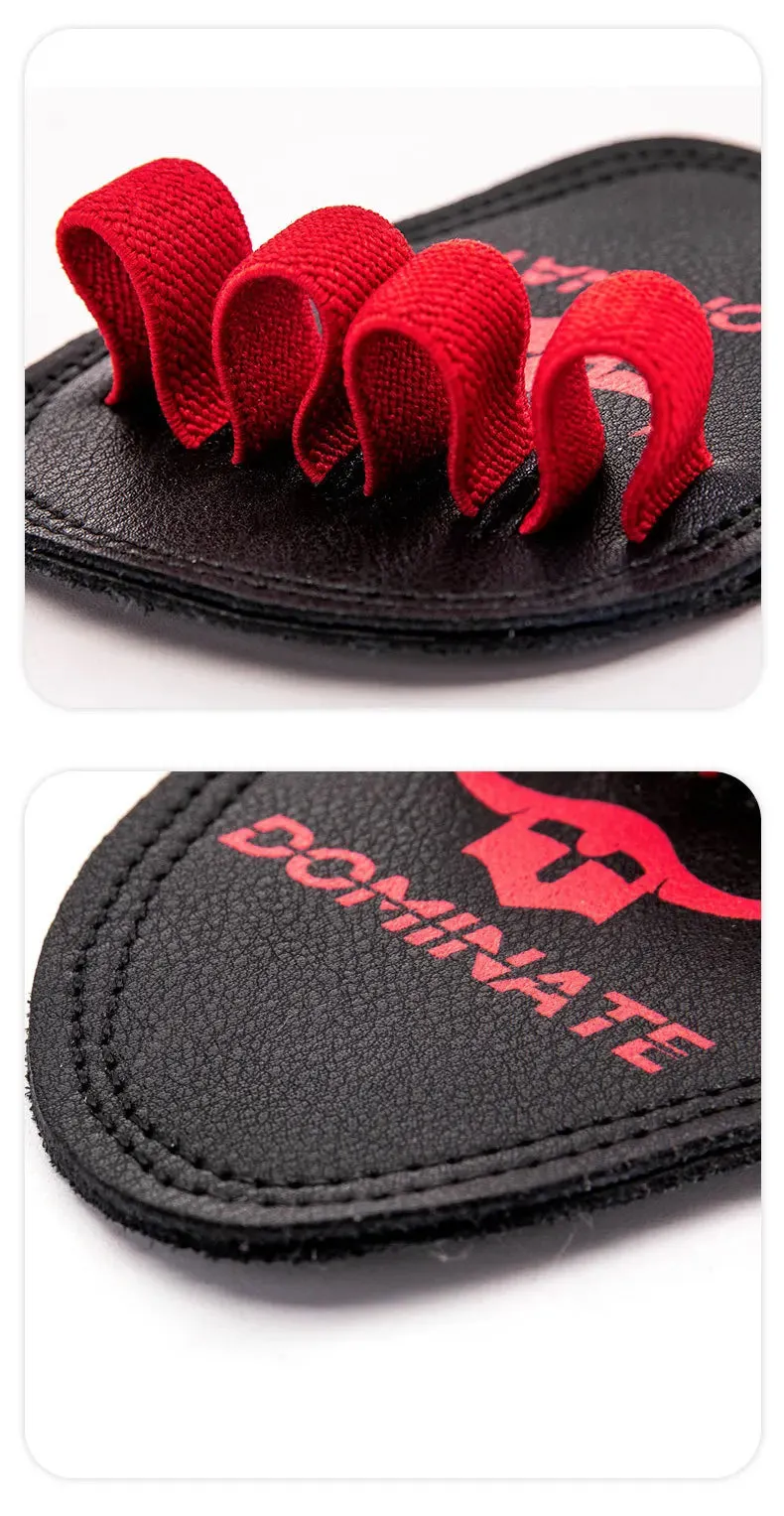 1Pair Cowhide Fitness Gym Grip Pads 4 Finger Loop Workout Gloves Men Women Hand Palm Protect Weightlifting Powerlifting Deadlift