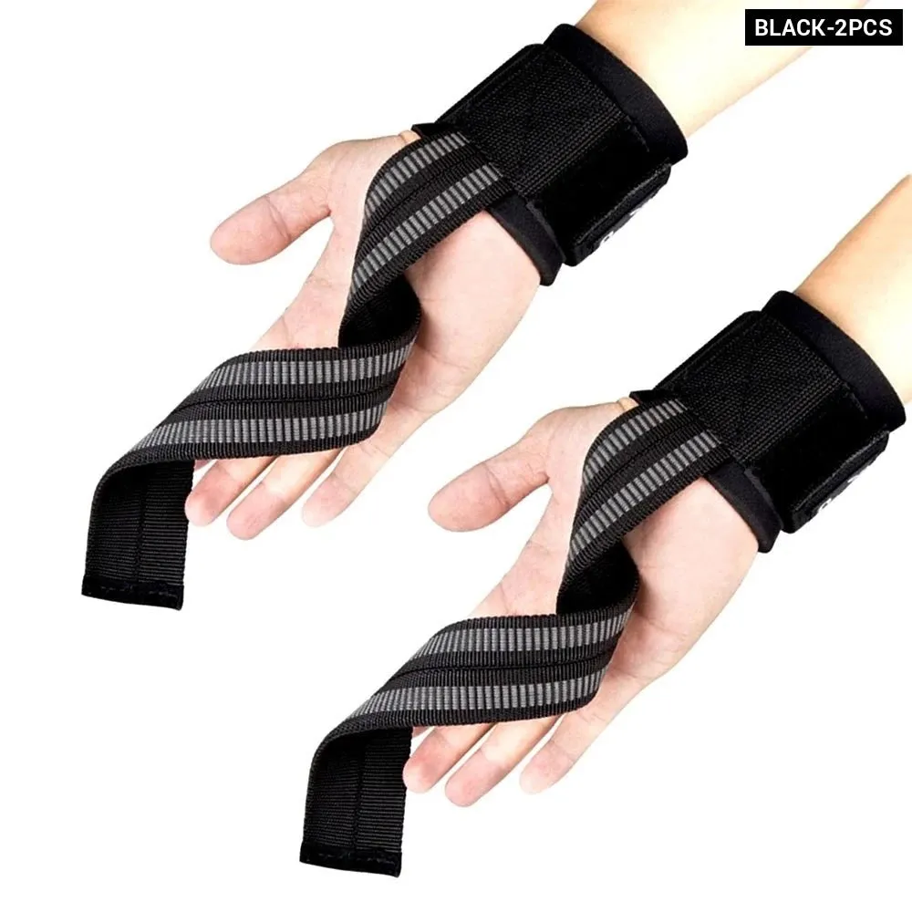 2 Pcs Wrist Support with Lifting Straps for Weightlifting Bodybuilding Powerlifting