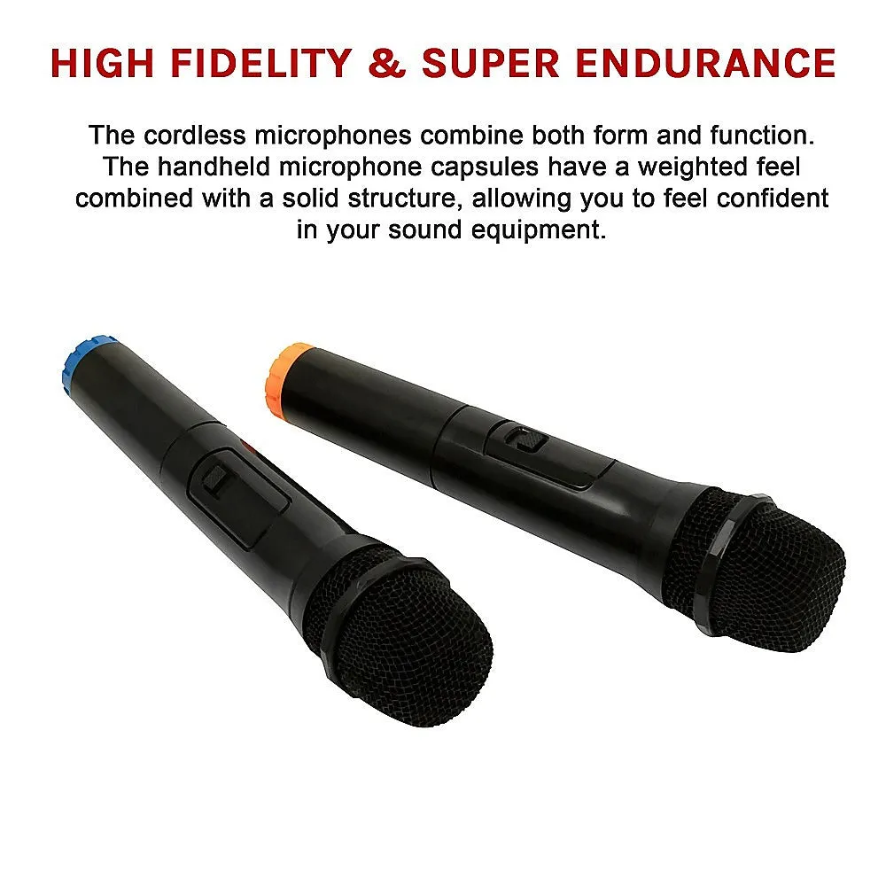 2x Wireless Microphone | Handheld Cordless Professional Mic for Karaoke & Events