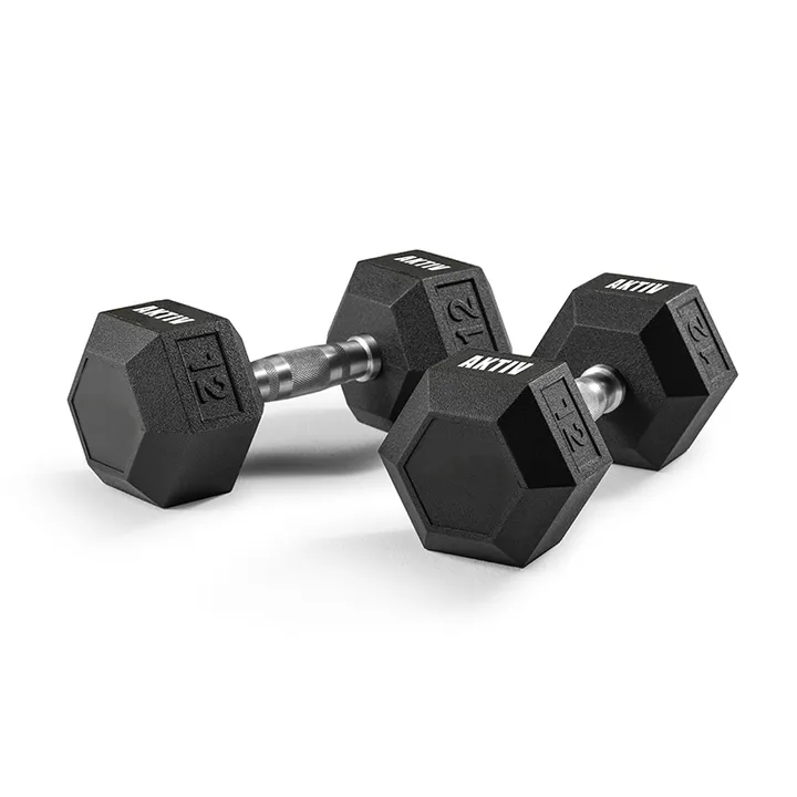 AKTIV دمبلز سداسية  . AKTIV Rubber Hex Dumbbells