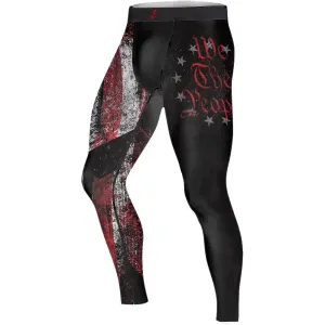 American Jiu Jitsu Grunge Men's Compression Leggings