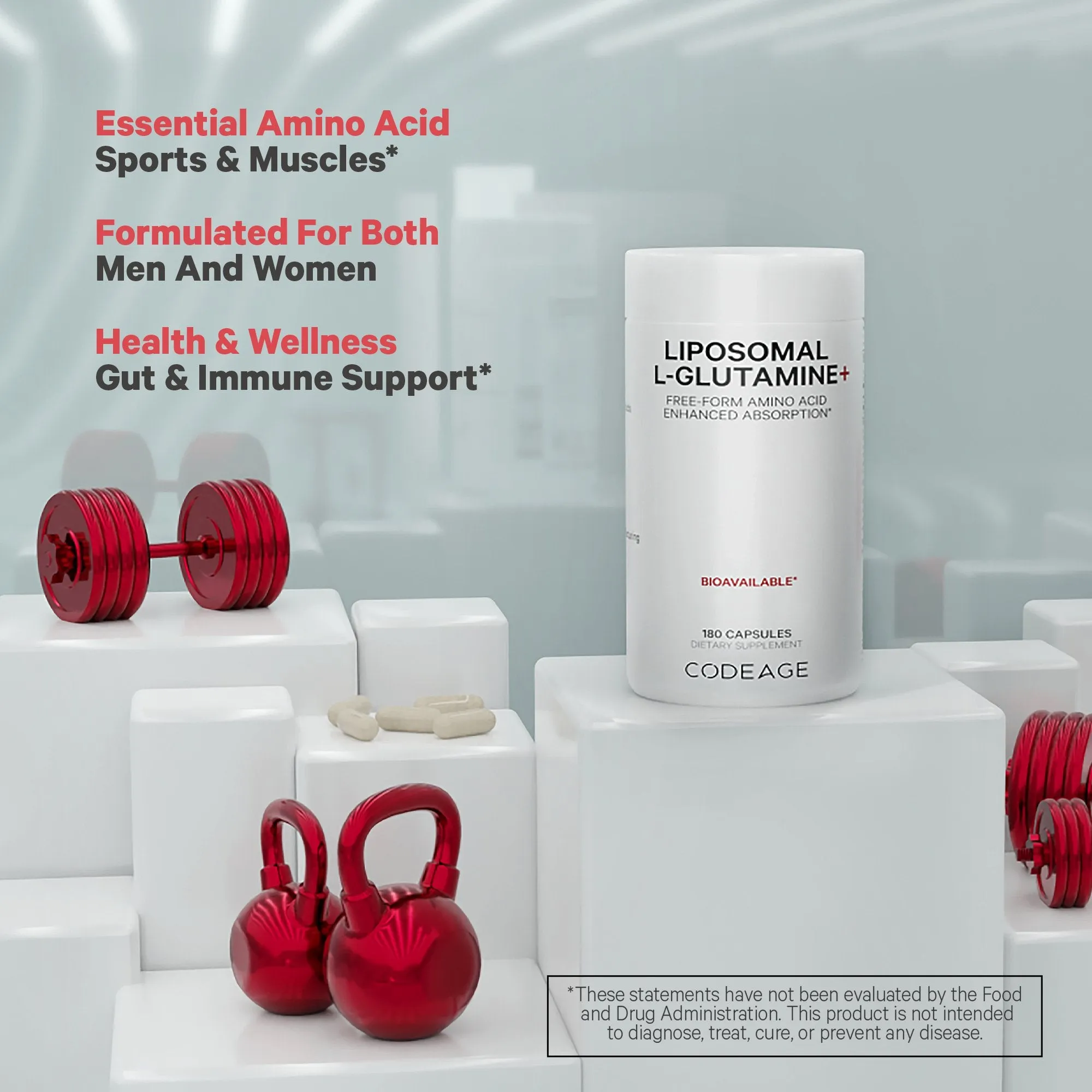 Codeage L-Glutamine  Free-Form Amino Acid Supplement