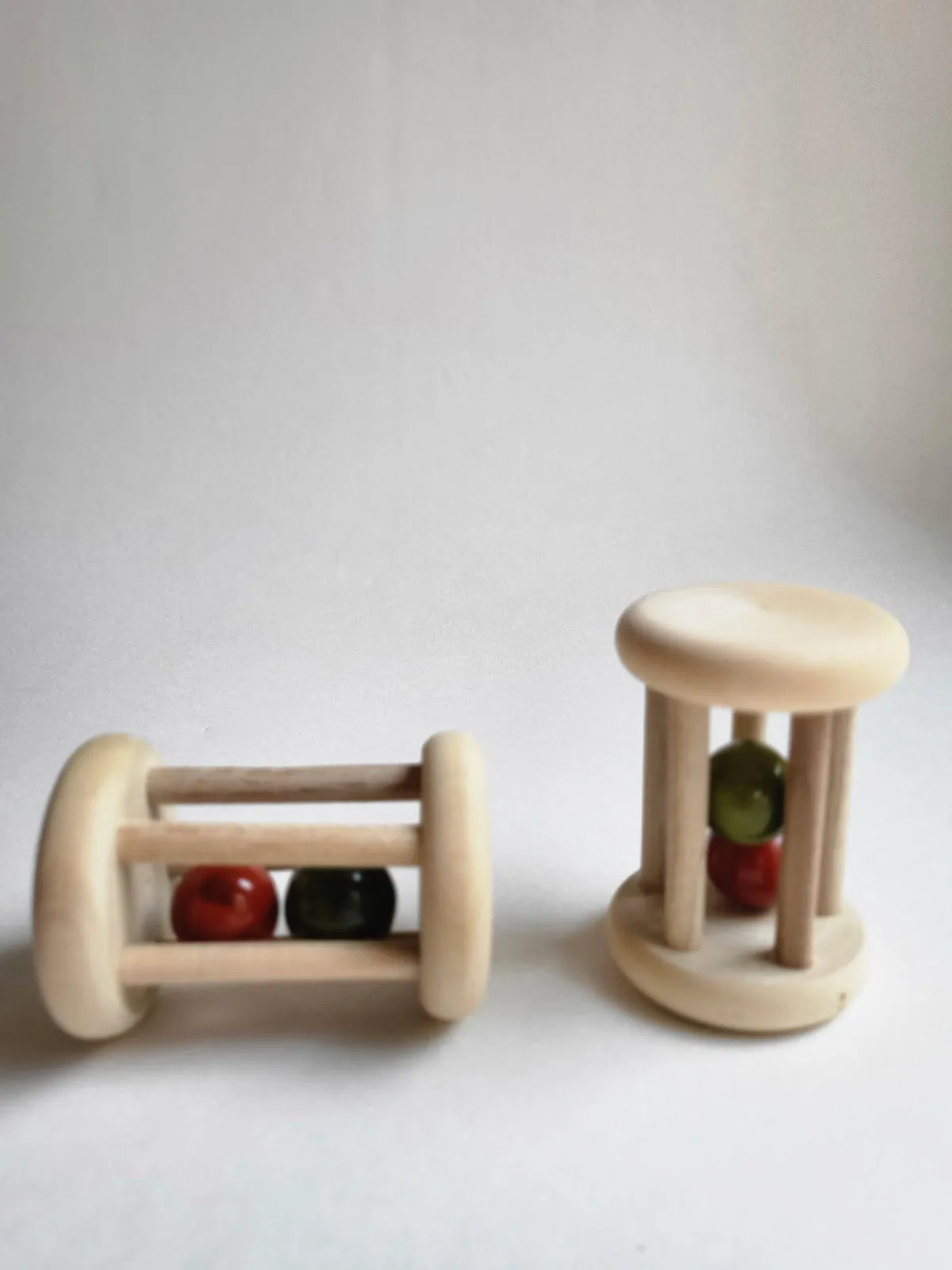 Handcrafted Wooden MIni Rolling Rattle
