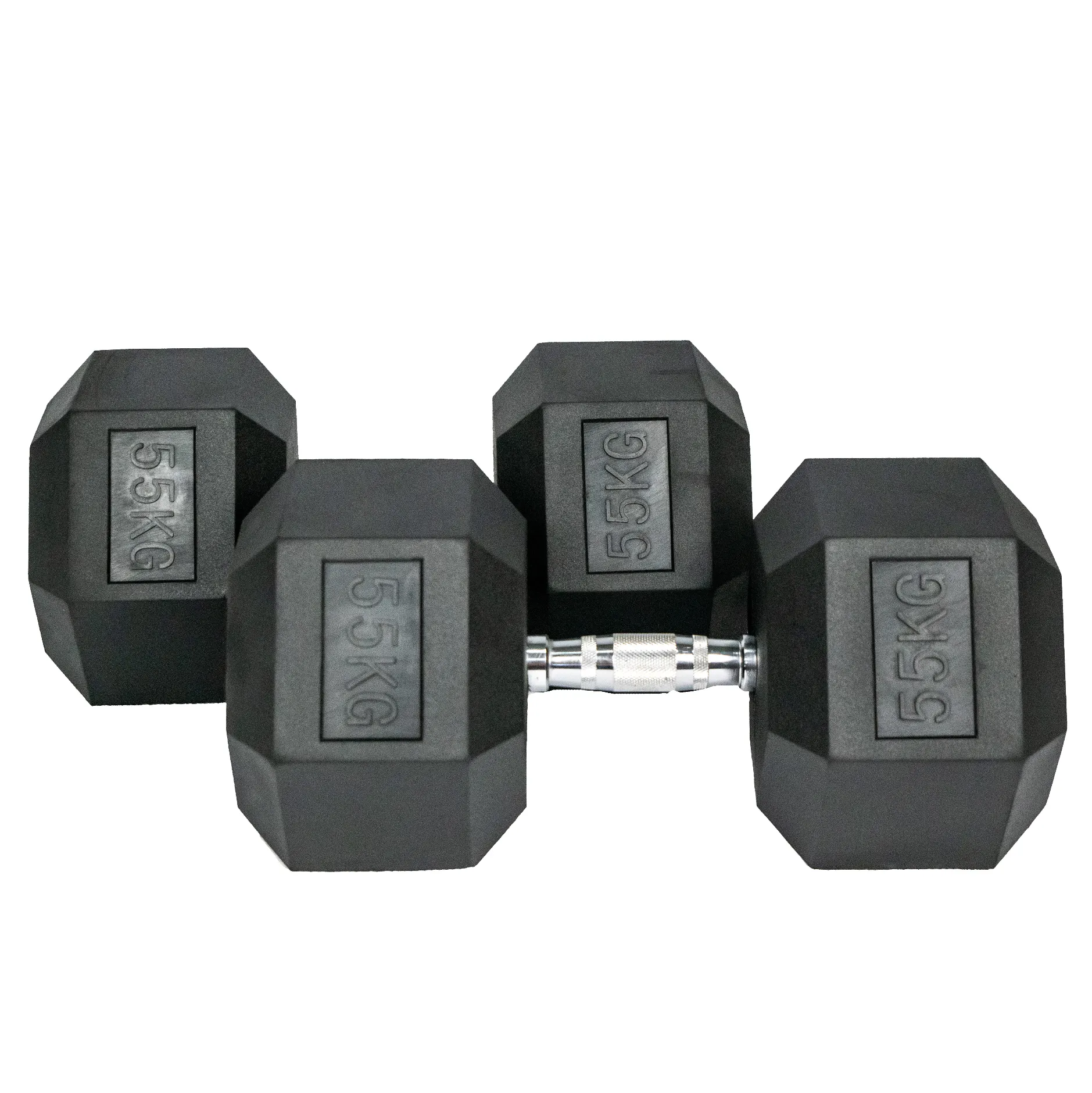 Hexagon Rubber Dumbbell Pair (KG)