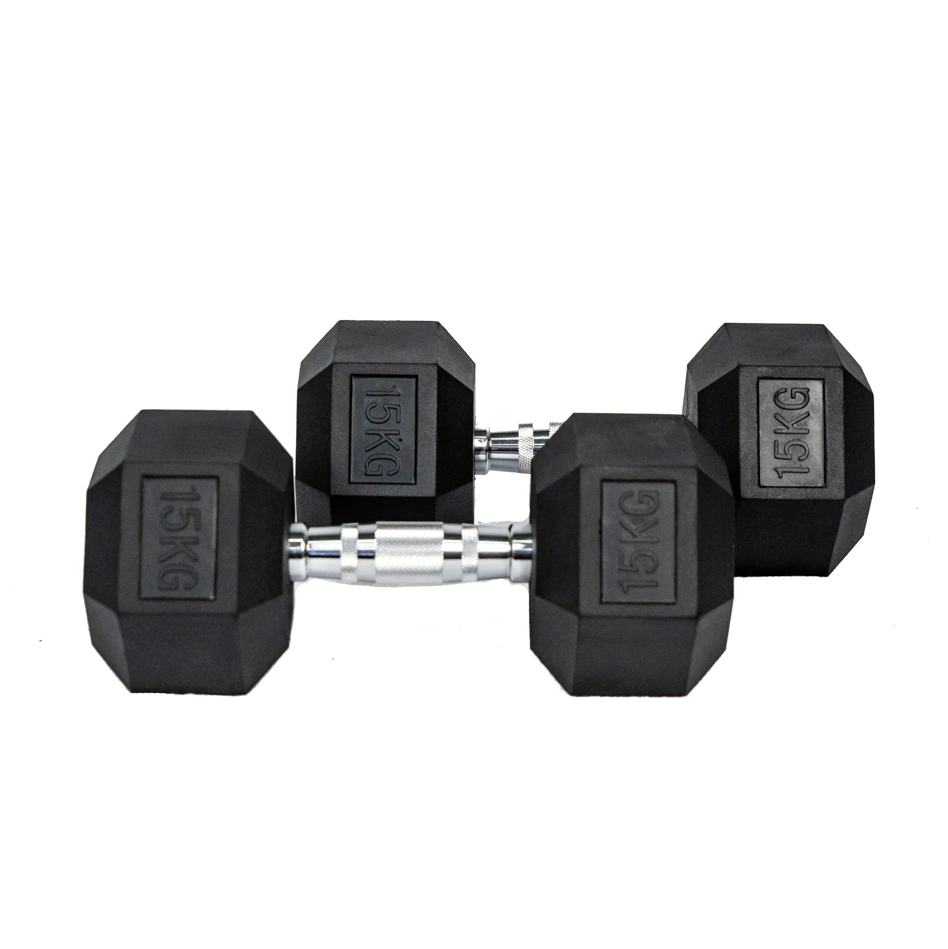 Hexagon Rubber Dumbbell Pair (KG)
