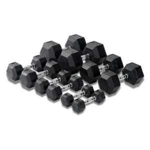 Hexagon Rubber Dumbbell Pair (KG)