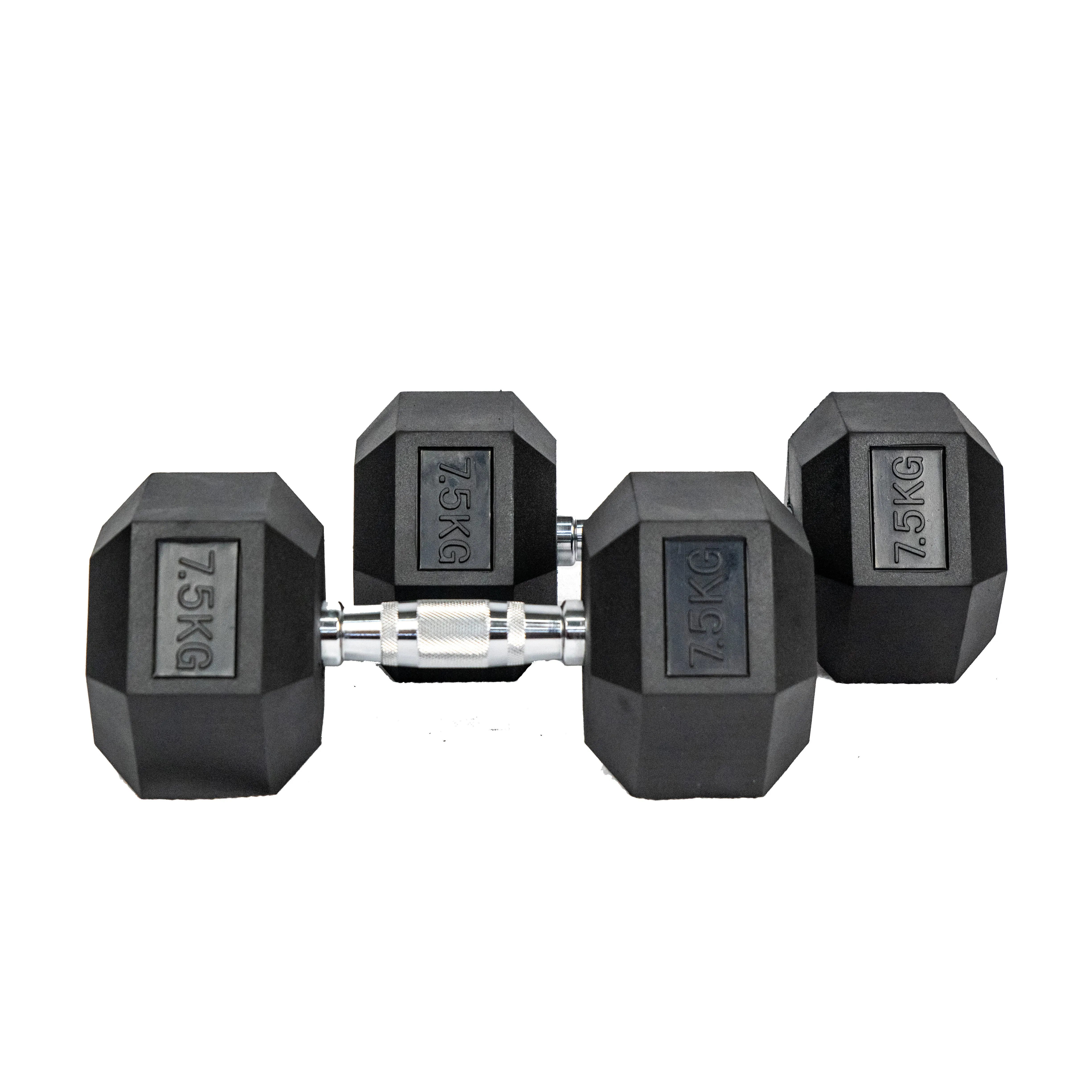Hexagon Rubber Dumbbell Pair (KG)