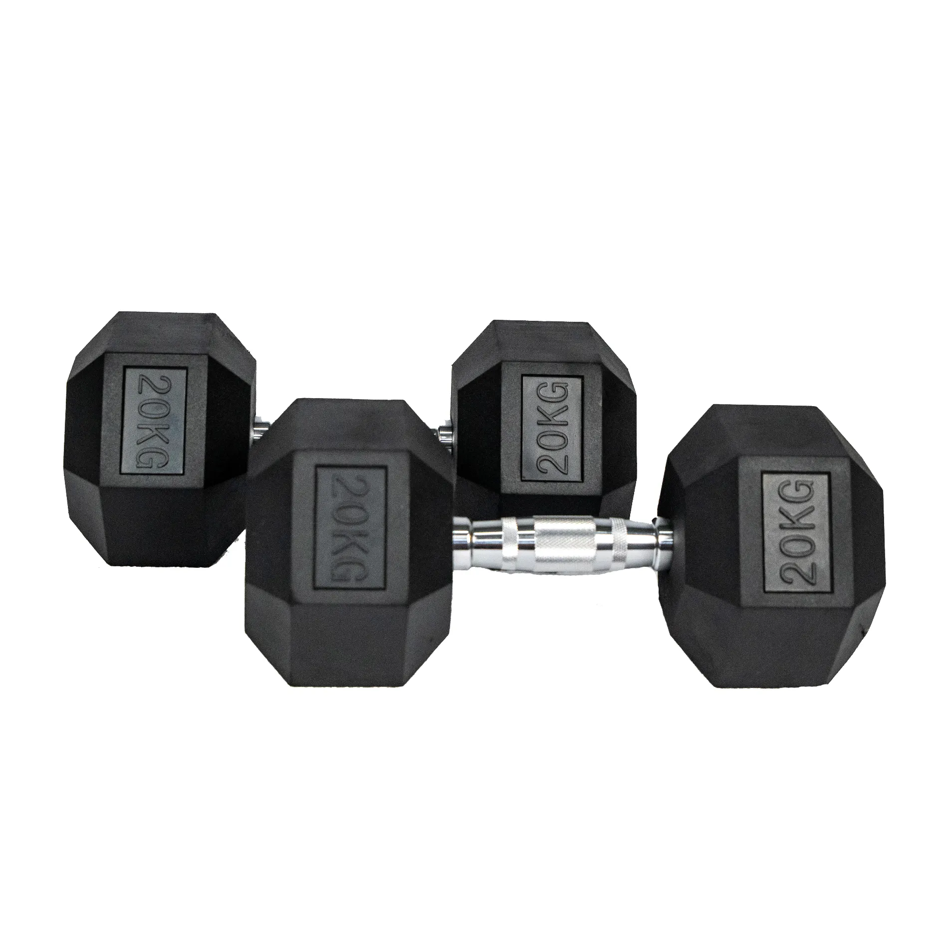 Hexagon Rubber Dumbbell Pair (KG)