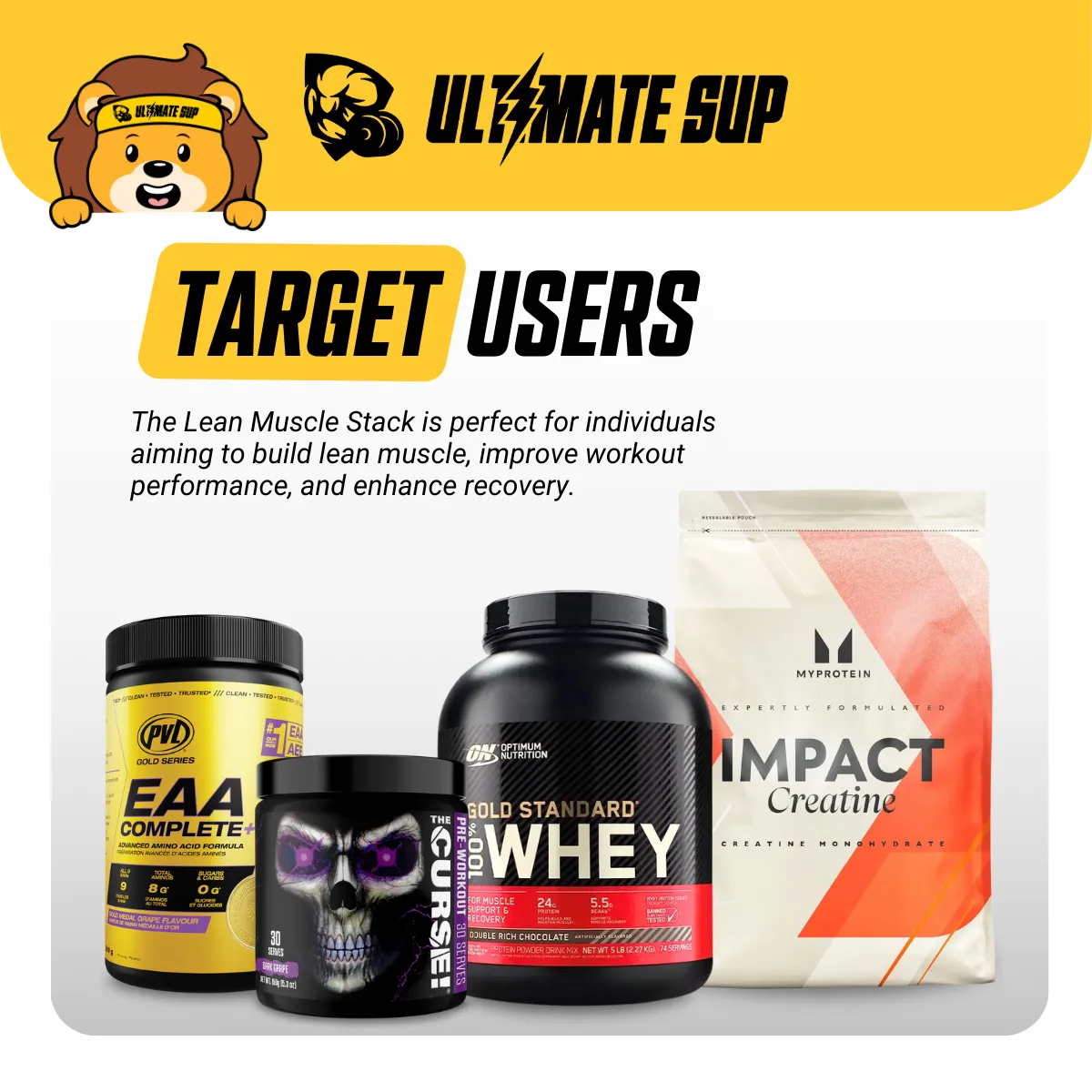 LEAN MUSCLE Stack, Build Muscle, Boost Recovery and Strength