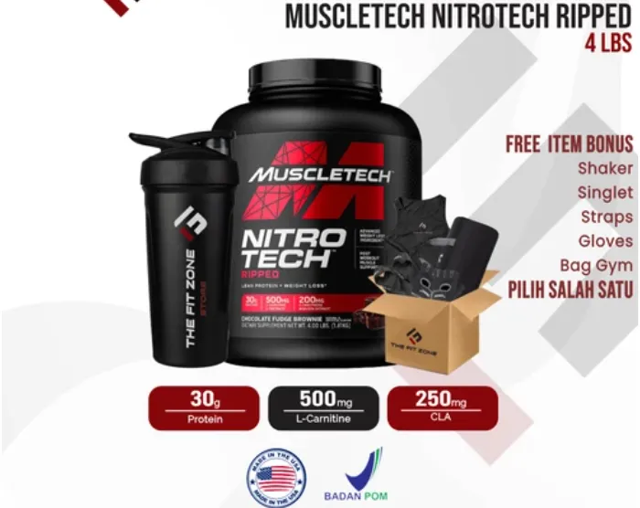 Muscletech Nitrotech 4 Lbs Nitro Tech Ripped Whey Fat loss ( Choco )