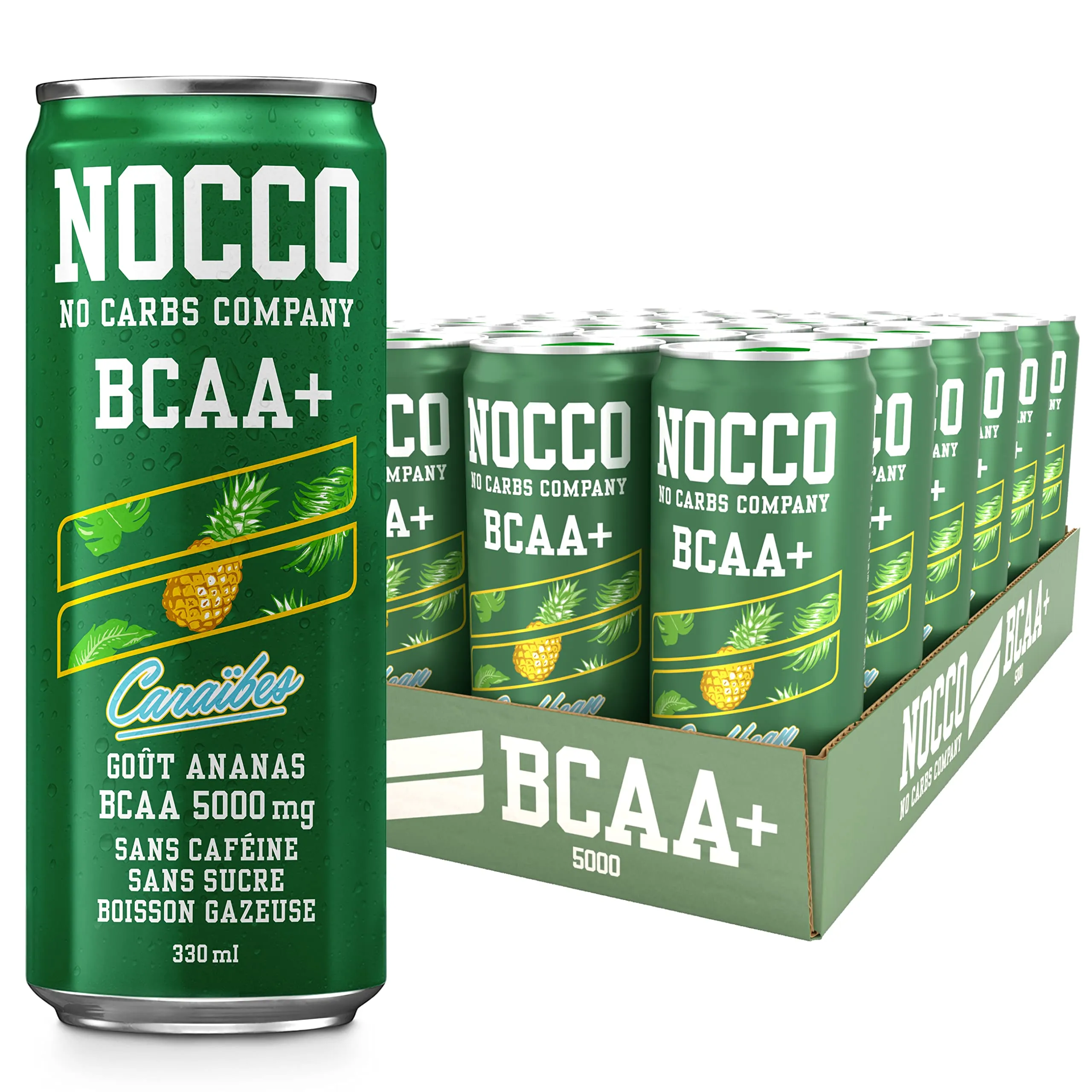 NOCCO Boisson nergissante got tropical 180 mg cafine 24x330ml Boissons nergtiques, Sans Sucre BCAA (Tropical)