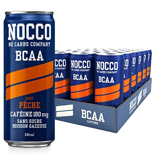 NOCCO Boisson nergissante got tropical 180 mg cafine 24x330ml Boissons nergtiques, Sans Sucre BCAA (Tropical)