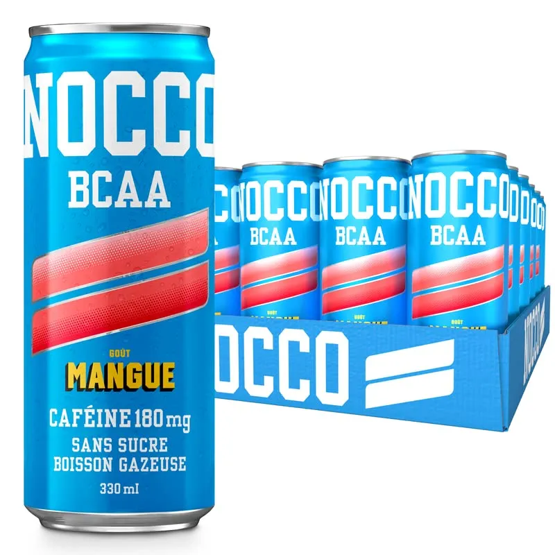 NOCCO Boisson nergissante got tropical 180 mg cafine 24x330ml Boissons nergtiques, Sans Sucre BCAA (Tropical)