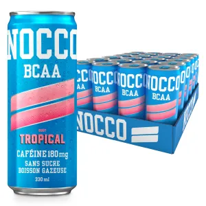 NOCCO Boisson nergissante got tropical 180 mg cafine 24x330ml Boissons nergtiques, Sans Sucre BCAA (Tropical)