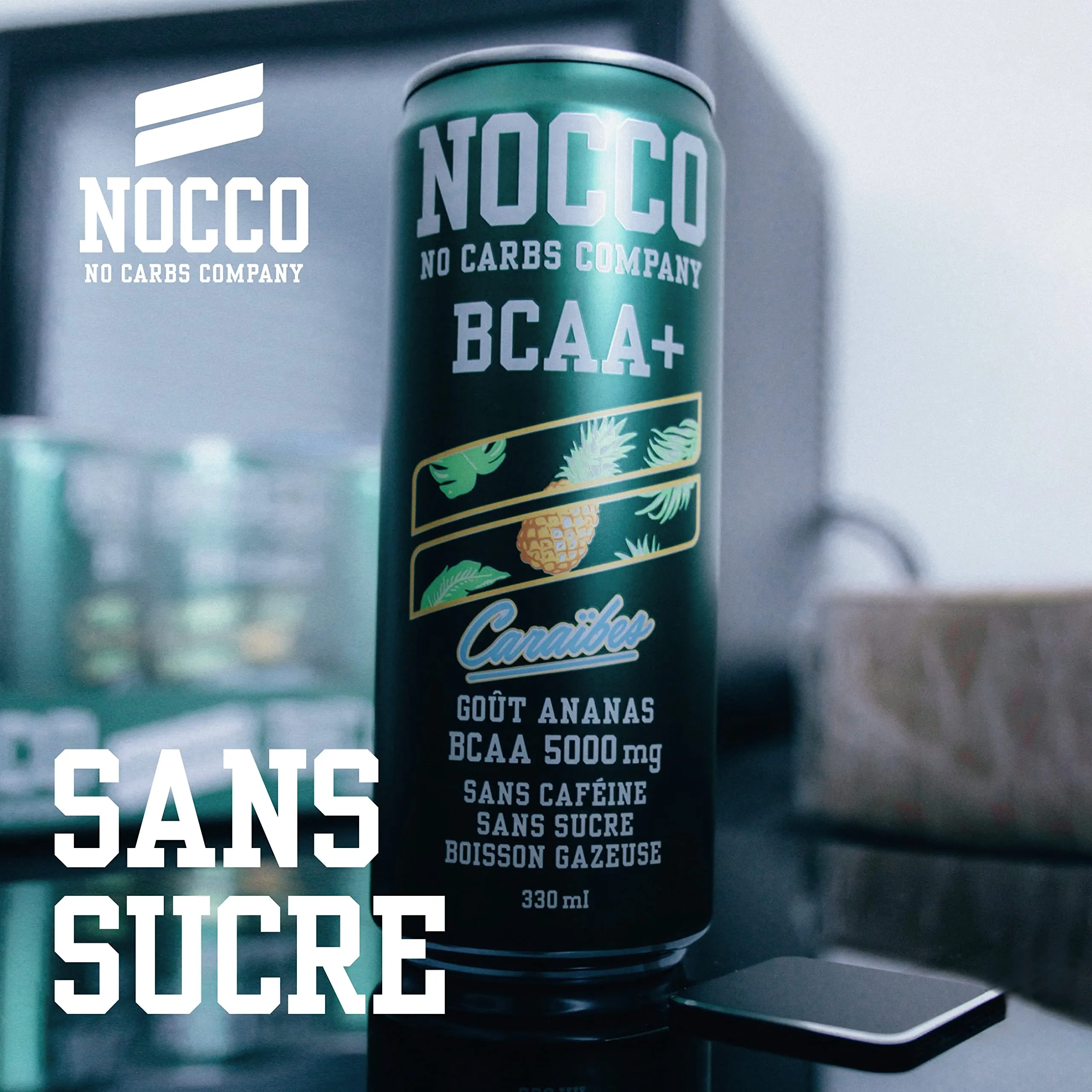 NOCCO Boisson nergissante got tropical 180 mg cafine 24x330ml Boissons nergtiques, Sans Sucre BCAA (Tropical)