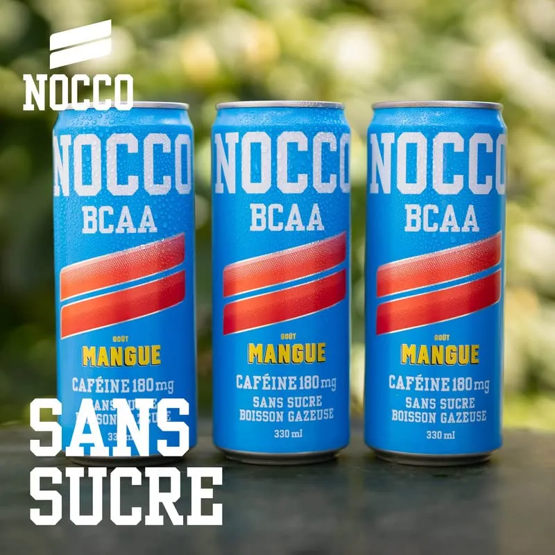 NOCCO Boisson nergissante got tropical 180 mg cafine 24x330ml Boissons nergtiques, Sans Sucre BCAA (Tropical)