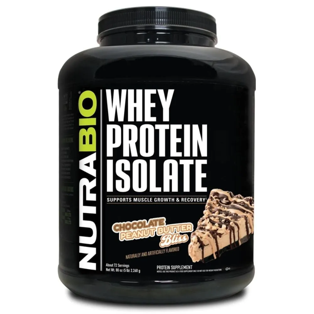 NutraBio 100% Whey Protein Isolate 75 Servings