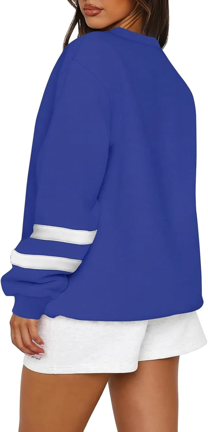 Oversized Sweatshirt For Women Trendy Crewneck Long Sleeve Fall Winter Clothes 2024 Solid Hoodie Pullover