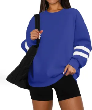 Oversized Sweatshirt For Women Trendy Crewneck Long Sleeve Fall Winter Clothes 2024 Solid Hoodie Pullover