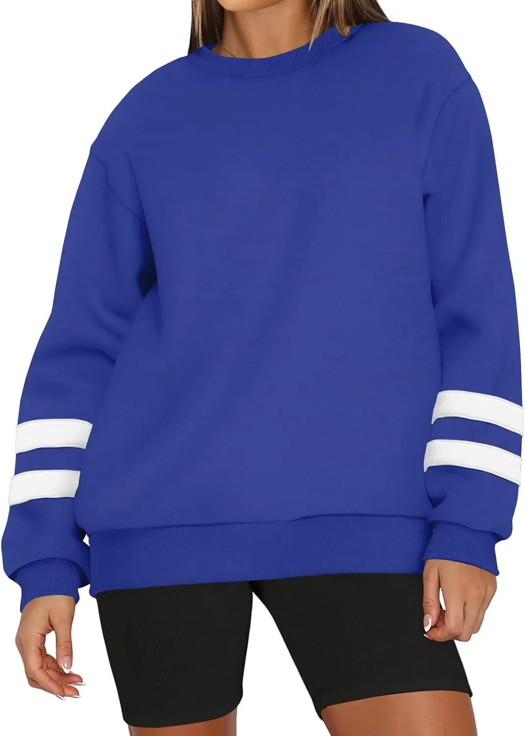 Oversized Sweatshirt For Women Trendy Crewneck Long Sleeve Fall Winter Clothes 2024 Solid Hoodie Pullover