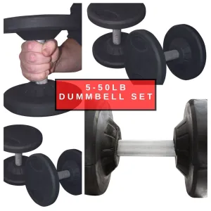 Pro Style 5-50lb Dumbbell Set - new