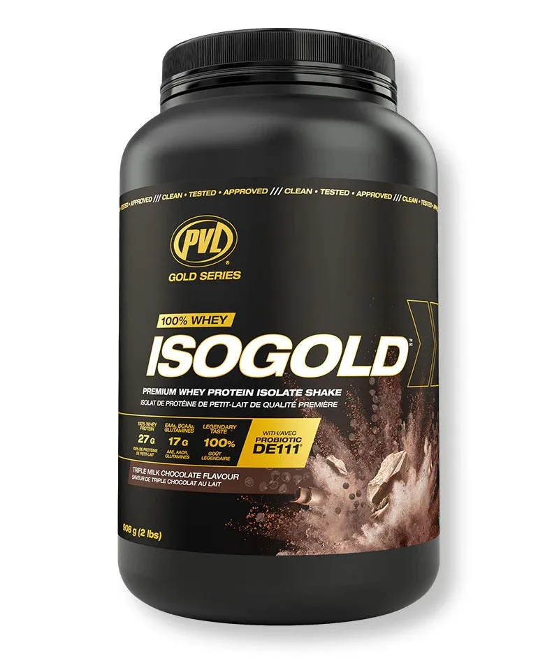 PVL Gold Series Iso Gold, 100% Whey Protein Isolate & Hydrolysate, Muscle Growth Support, Muscle Recovery, 2-5lbs