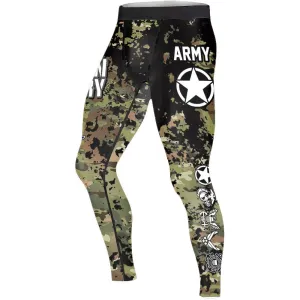 Veteran Army Camouflage Men's Compression Leggings