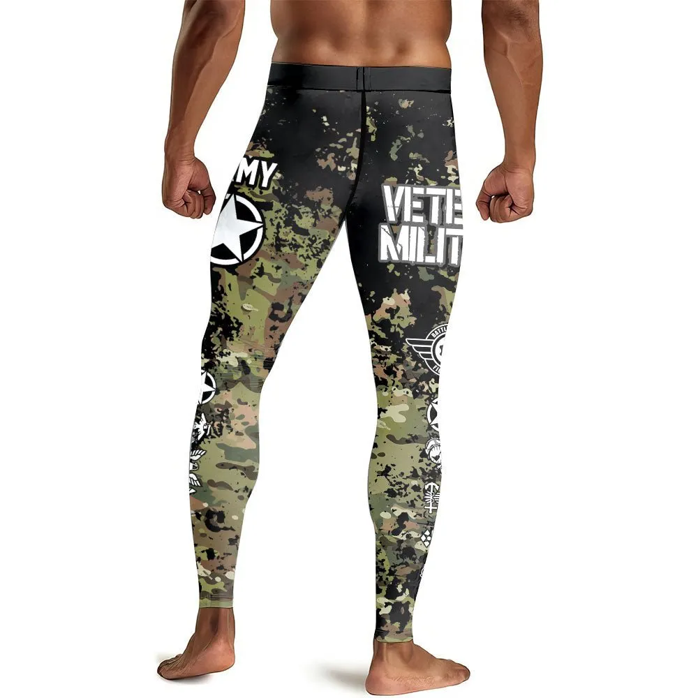 Veteran Army Camouflage Men's Compression Leggings